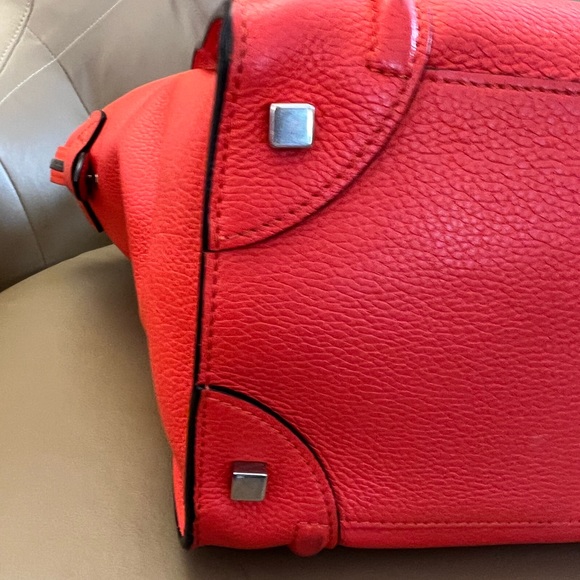 CELINE MINI LUGGAGE Grainy Calfskin Handbag - Orange-Red - Picture 6 of 12